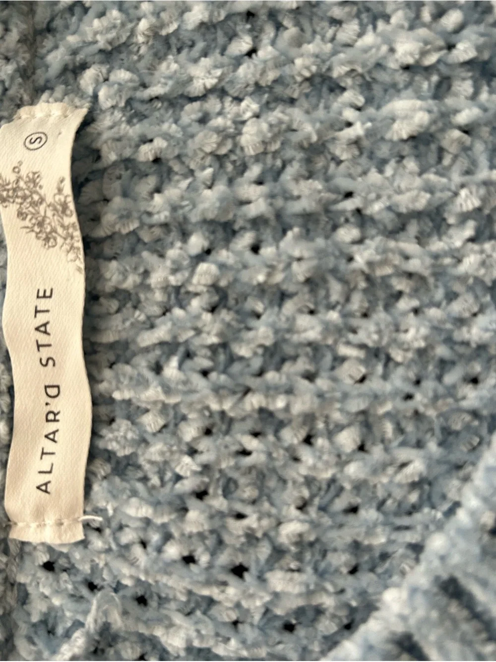 Altar'd State Pale Blue Chunky Crewneck Sweater